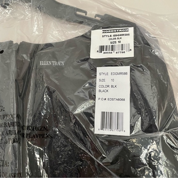 Ellen Tracy Black Dress Size 10 - Picture 11 of 11